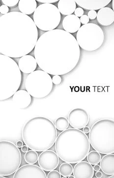 Digital white 3d background with circles pattern and place text Stock Illustration