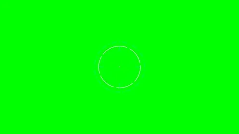 A digital white circular targeting reticle on a vibrant green screen backgrou Stock Footage 340264945