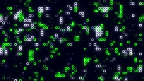 Digital white green cube pattern grid Dancing round cube white color neon f.. Stock-Footage 225494744
