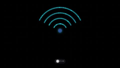 Digital wifi connection status toggle animation switching between online an.. Vídeo Stock 344309415