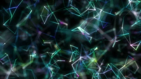 Digital wind. Particles crawl horizontally.Abstract 3d background. Render of 動画素材 104932962