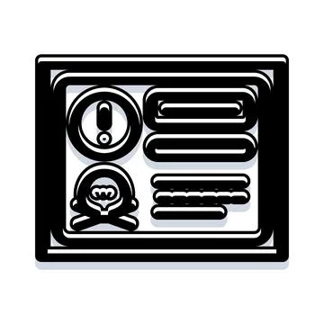Digital window displaying malware and cyber security threat 스톡 일러스트