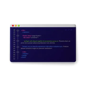 Digital windows with code template Stock Illustration