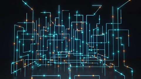 Digital wire frame, glowing data points, network, connected, process, system. Stock Footage 324862013