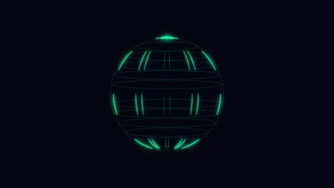Digital Wireframe Globe HUD Earth Cyber Sphere Video stock 341845220