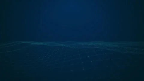 A digital wireframe grid undulating in a seamless loop Stock Footage 341070577