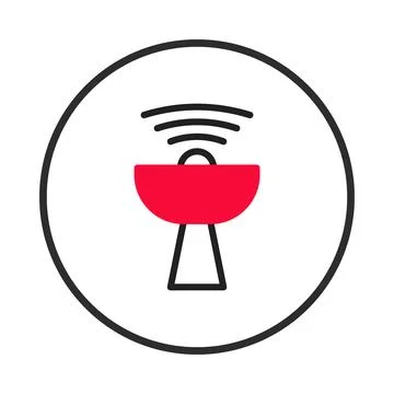 Digital wireless communications technology icon demonstrating networking co.. Stock Illustration