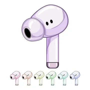 Digital wireless earphones cartoon vector graphic Stock Illustration