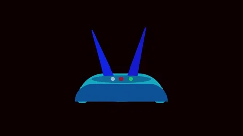 Digital wireless router animation blue modem internet signal seamless 4k hd.. Stock Footage 321444532