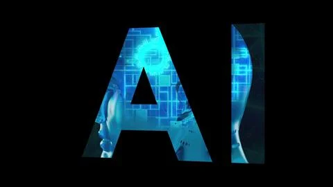 Digital word AI Stock Illustration