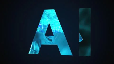 Digital word AI Stock Illustration