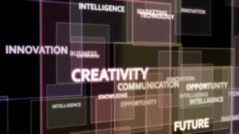 Digital word cloud , Creative concept of Business and technology related word Illustrazione stock