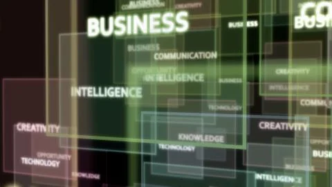 Digital word cloud , Creative concept of Business and technology related word Illustrazione stock