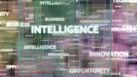 Digital word cloud , Creative concept of Business and technology related word Illustrazione stock