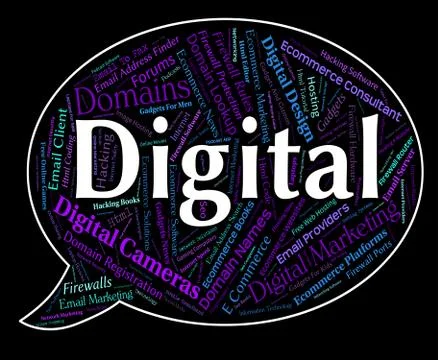 Digital Word Shows High Tec And Computing Stock-Illustration