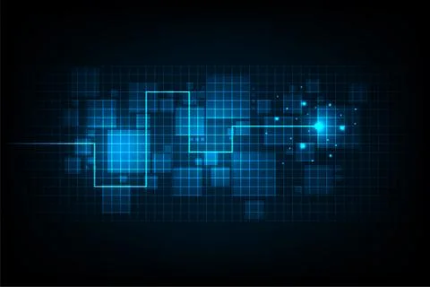 Digital work on a dark blue background. Stock Illustration