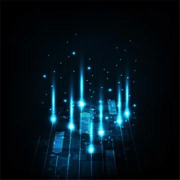 Digital work on a dark blue background. 스톡 일러스트