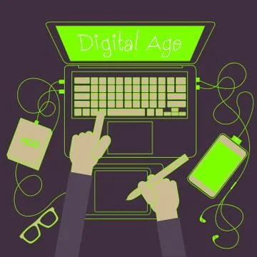 Digital working Stock Illustration