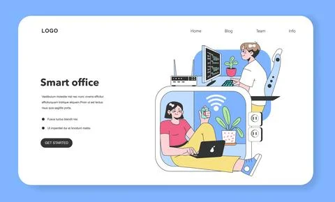Digital workspace concept. Flat vector illustration Stock Illustration