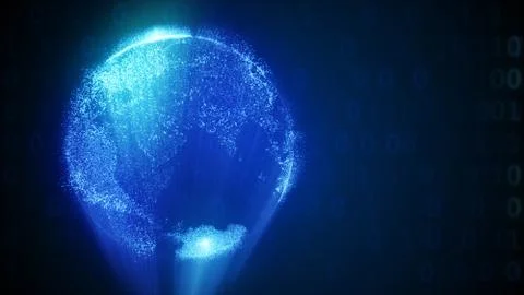 Digital world on abstract background 3d illustration Foto stock
