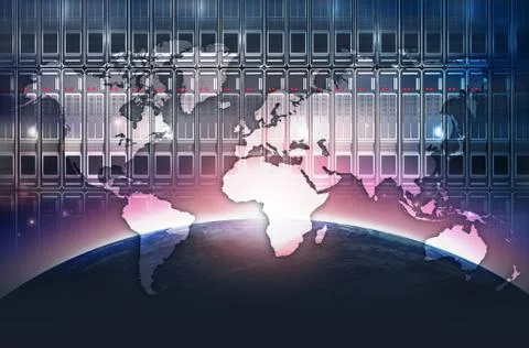 Digital world abstract concept. global datacenter background. イラスト素材