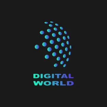 Digital world, abstract vector symbol, technology concept. Stock-Illustration
