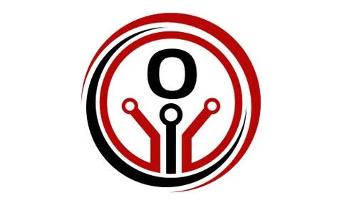 Digital World and Electrical Connections Initial O Stock-Illustration