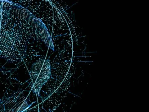 Digital World On Balck Background イラスト素材