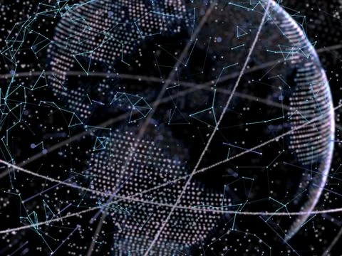 Digital World On Balck Background イラスト素材