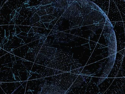 Digital World On Balck Background Stock Illustration