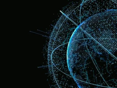 Digital World On Balck Background Stock Illustration