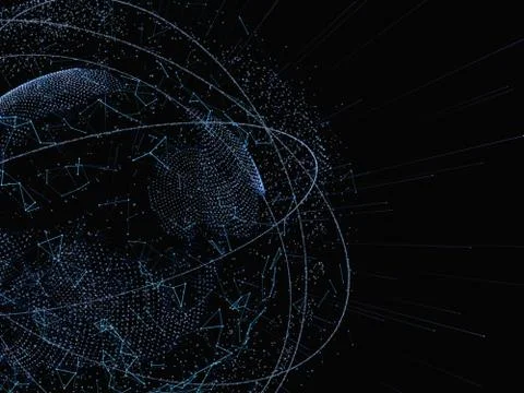 Digital World On Balck Background Stock Illustration