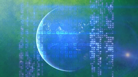 Digital world city background Video stock 101340442