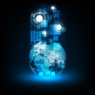 Digital world communication system. Stock Illustration