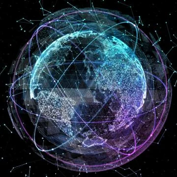 Digital World. Computer graphics made. Illustrazione stock