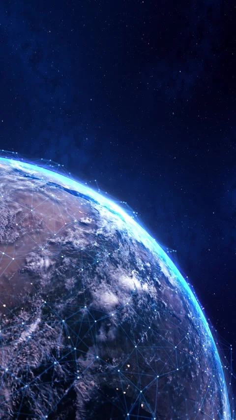 Digital world connection globe Planet Earth. Global map. Future. Modern Stock Footage 333959402