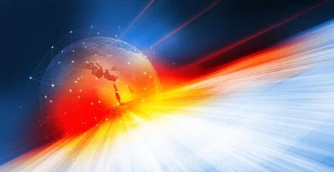 Digital world connectivity background, business and  communication background. 3 Stock Illustration