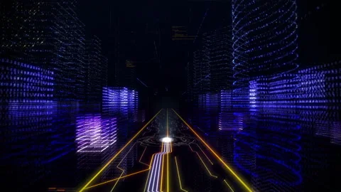 Digital World Creates Word Algorithm Through Futuristic Data Programming Concept Stock Footage 164829373