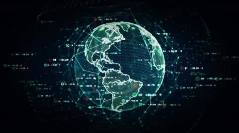 Digital World Data Blue Video stock 50562952