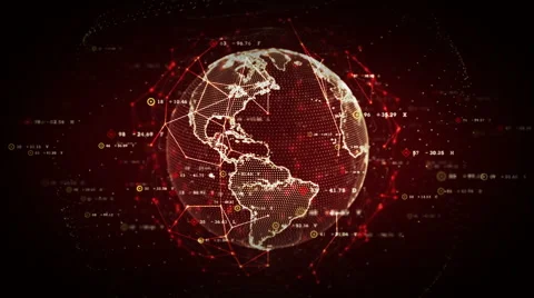 Digital World Data Red Stock Footage 50563413