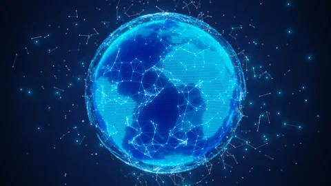 Digital world global network connection Stock Footage 131456158