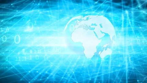 Digital world global networks globalization and Internet technology concept 스톡 일러스트