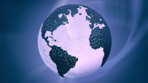 Digital World Globe 4K UHD Background Footage for Global News and Broadcast.. Stock Footage 344349814
