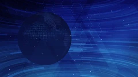 Digital world globe animation with blue background, abstract planet earth Stock Footage 322512696