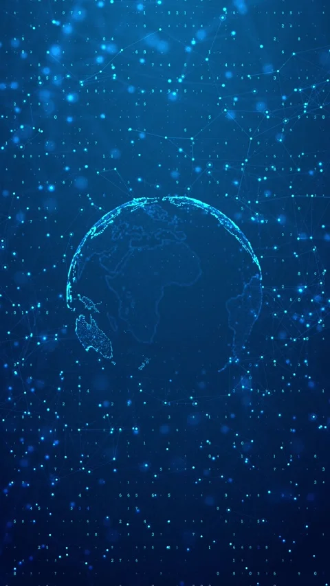 Digital world globe, concept of global network Earth global virtual internet 库存影片 313761879