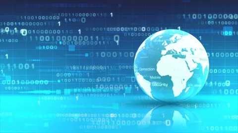 Digital world with globe Stock Footage 99076116