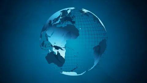 Digital World Globe Loop Animation Stock Footage 241633333