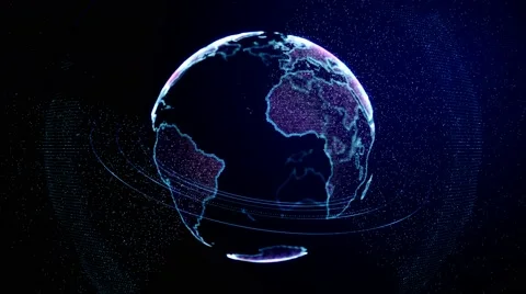Digital world globe looping animation Stock Footage 62187502