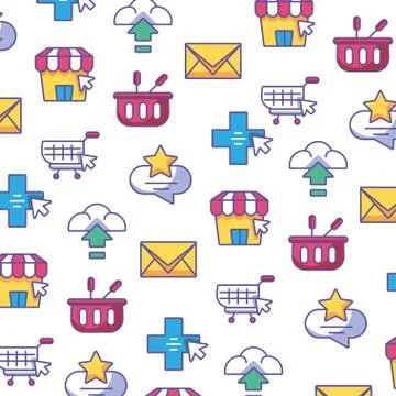 Digital world icons pattern in white background Stock Illustration