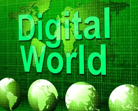Digital world indicating high tec and globalization Stock Illustration